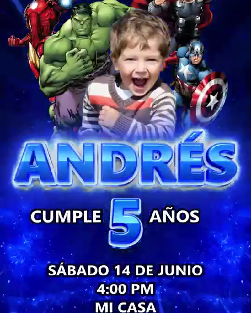 Invitación de Avengers en video — Artivy Party