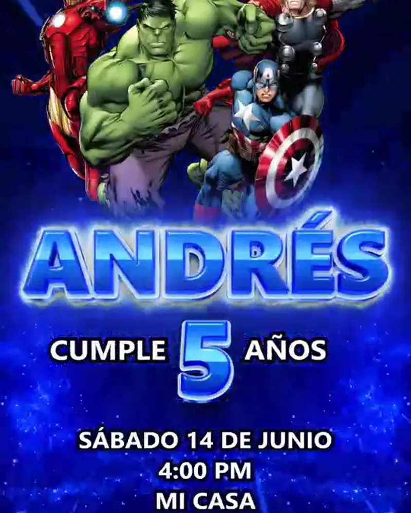 Invitación de Avengers en video — Versión 2