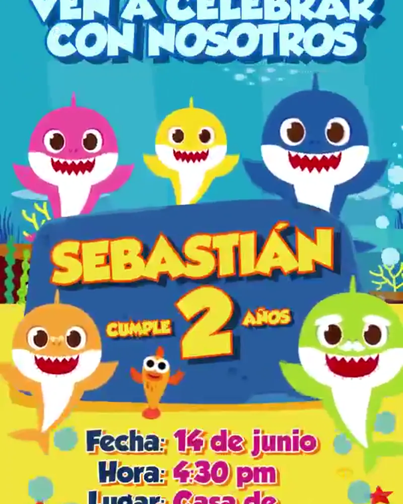 Invitación de Baby Shark en video — Versión 2