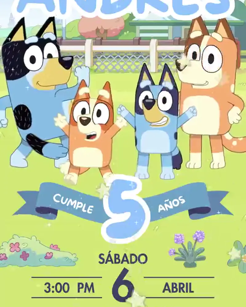 Invitación de Bluey en video — Versión 2