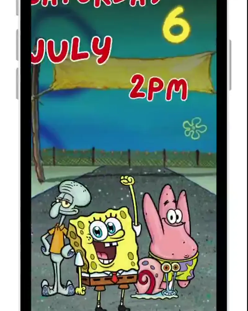 Invitación de Bob Esponja en video — Versión editable