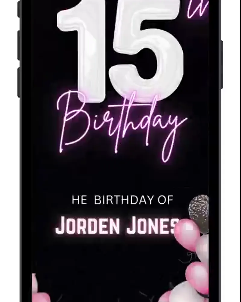 Invitación de 15 años (adolescentes) en video — Rosa princesa