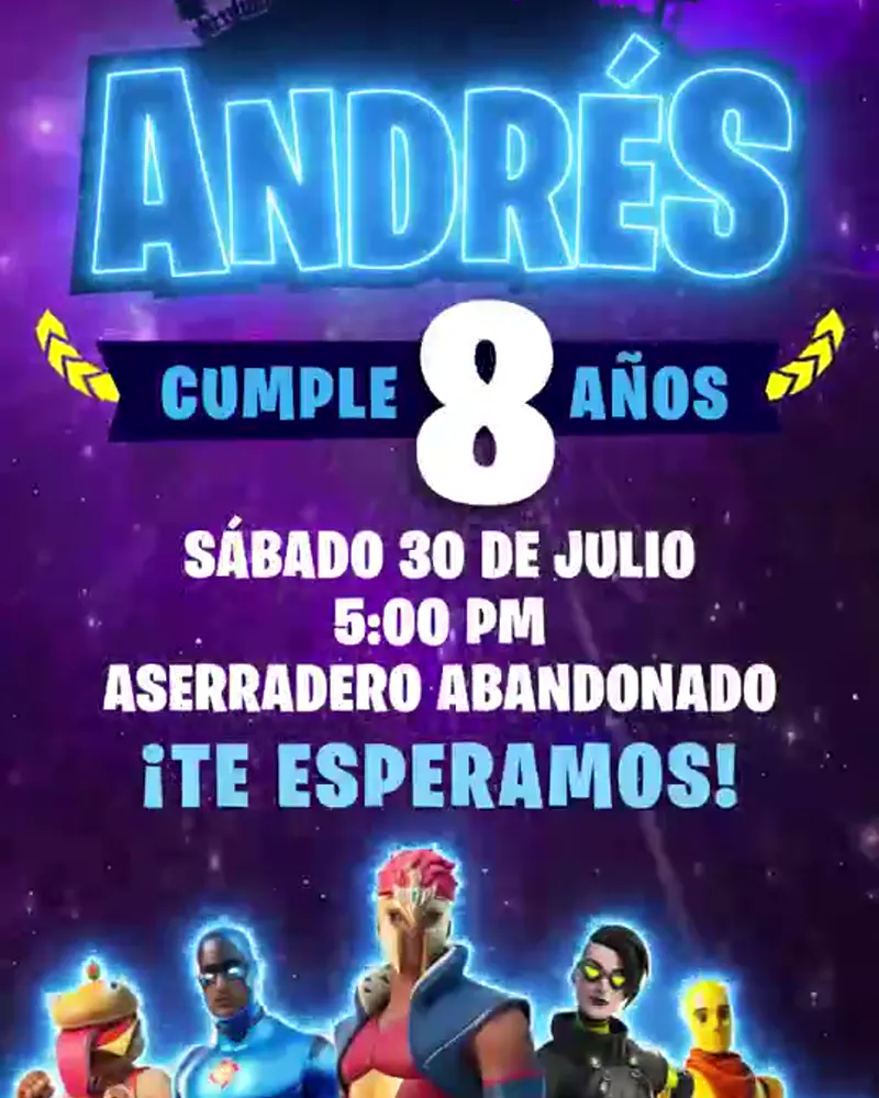 Invitación de Fortnite en video — Versión 2