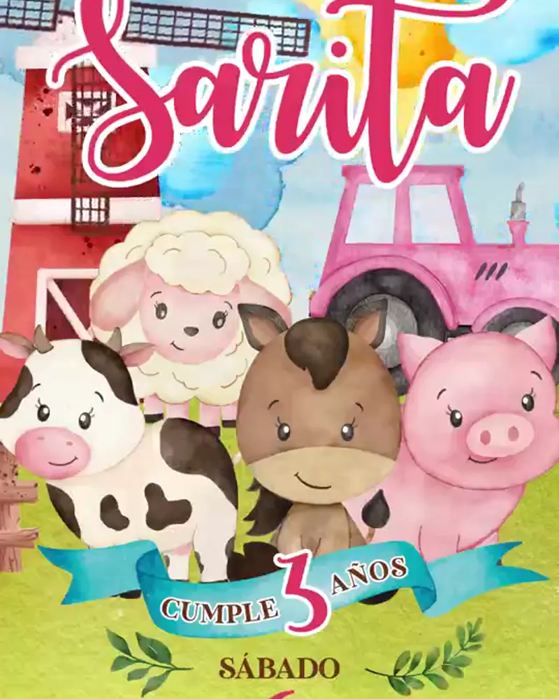 Invitación de granjita en video — Versión 2
