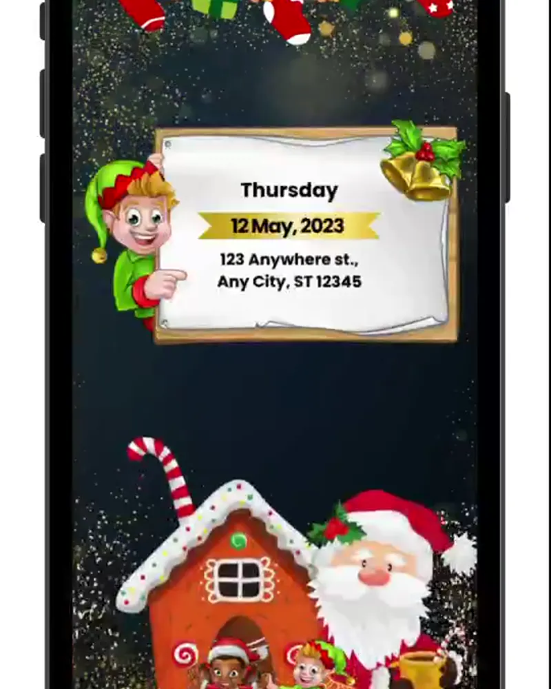 Tarjeta navideña animada en video — Navidad editable