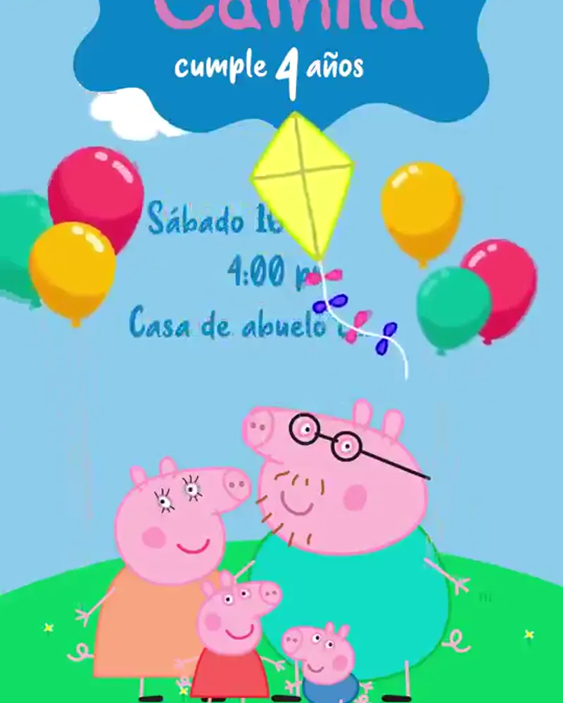 Invitación de Peppa Pig en video — Versión 2