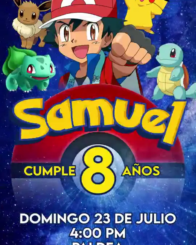 Invitación de Pokémon en video — Versión 2