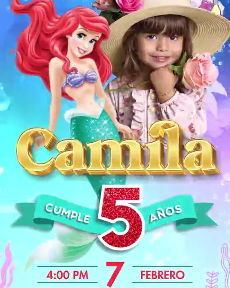 Invitación de La Sirenita en video — Versión 2