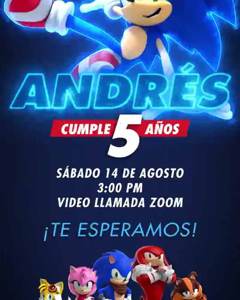 Invitación de Sonic en video — Versión 2
