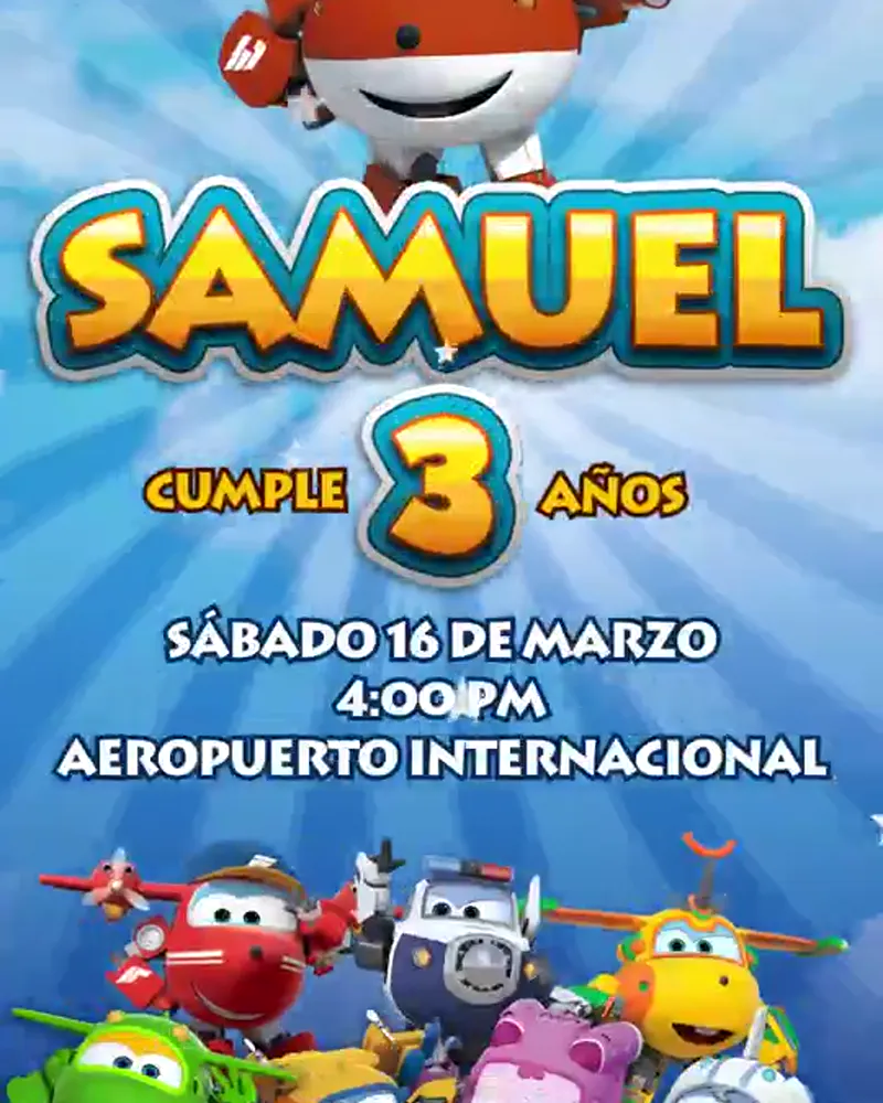 Invitación de Super Wings en video — Versión 2
