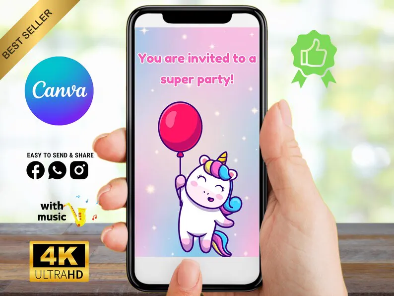 Invitación de unicornio en video — foto 3