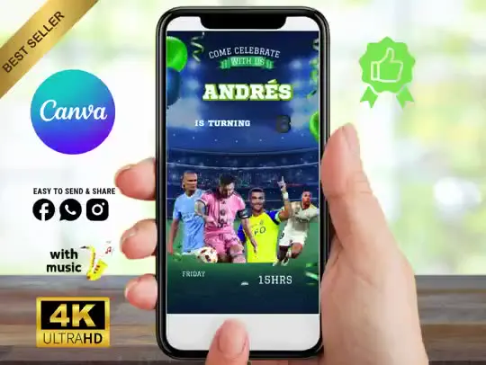 Invitación de fútbol en video — Artivy Party